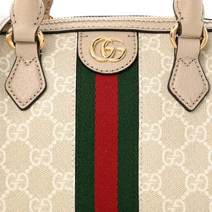 Gucci GG Supreme Monogram Textured Dollar Calfskin Web Mini Ophidia Top Handle Bag Beige Mystic White Oatmeal 7 of 10
