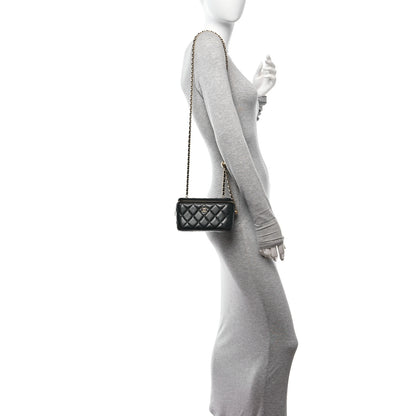 Chanel Lambskin Quilted Pearl Crush Small Vanity Case With Chain Black 2 of 11