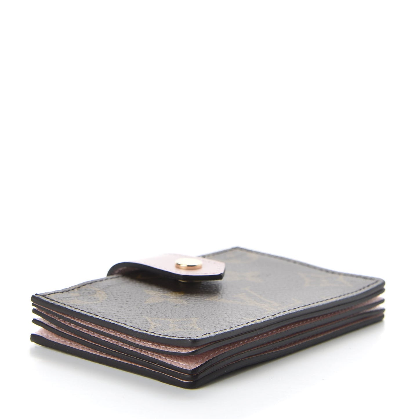 Monogram Gusset Card Holder Rose Ballerine