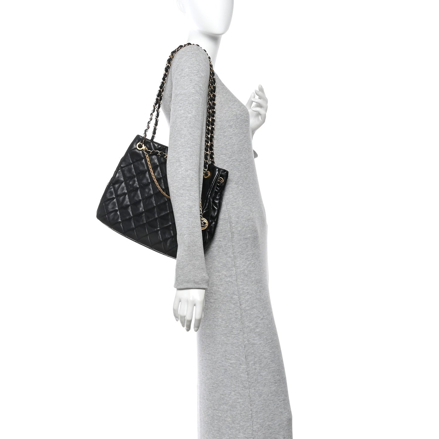 Chanel Shiny Calfskin Quilted Fancy Jewel Tote Bag Black 2 of 11