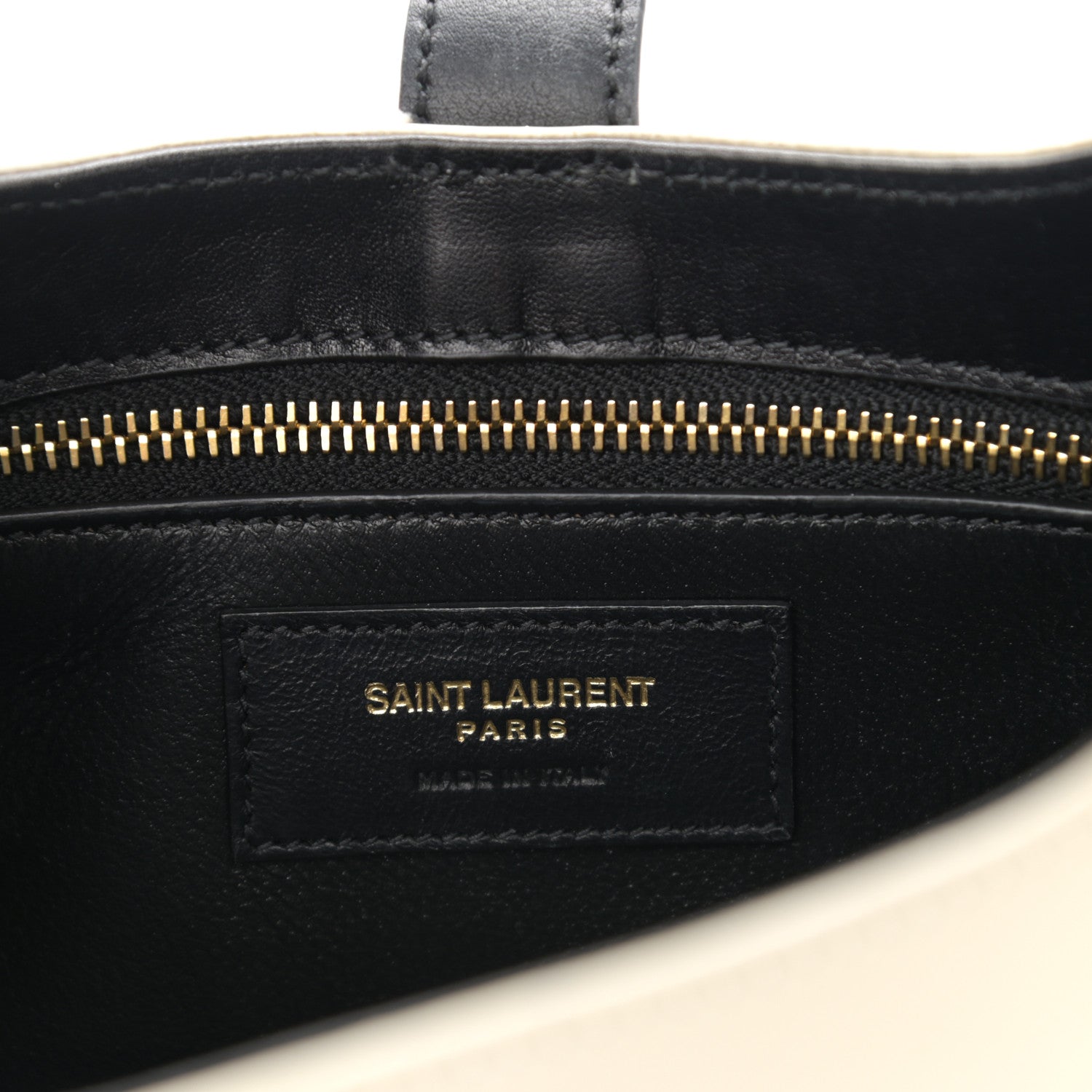 Saint Laurent Shiny Calfskin Le Fermoir Hobo Blanc Vintage Black 6 of 10