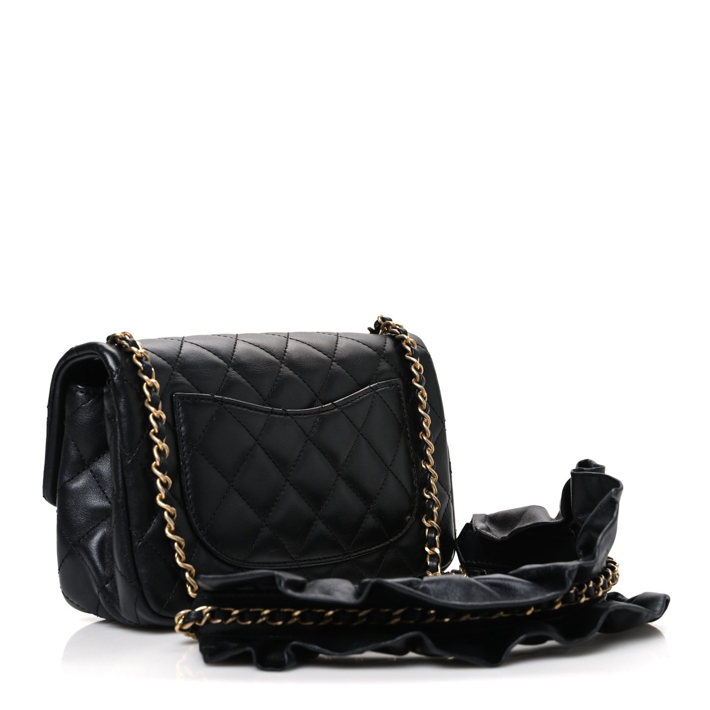 Lambskin Quilted Mini Romance Rectangular Flap Black