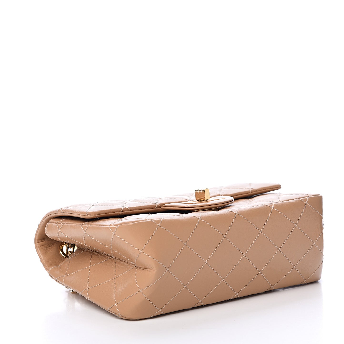 Aged Calfskin Quilted 2.55 Reissue Mini Flap Beige
