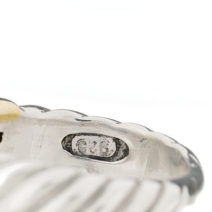 David Yurman Sterling Silver 14K Yellow Gold Peridot 10mm Noblesse Ring 51 5.75 4 of 6