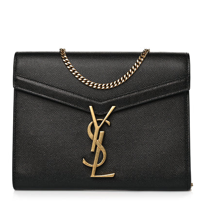 Saint Laurent Grain De Poudre Monogram Cassandra Chain Wallet Black 1 of 10