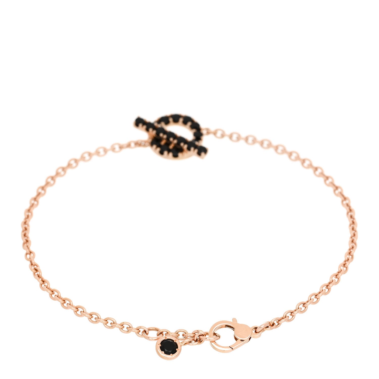 Hermes 18K Rose Gold Black Spinel Finesse Bracelet ST 2 of 3