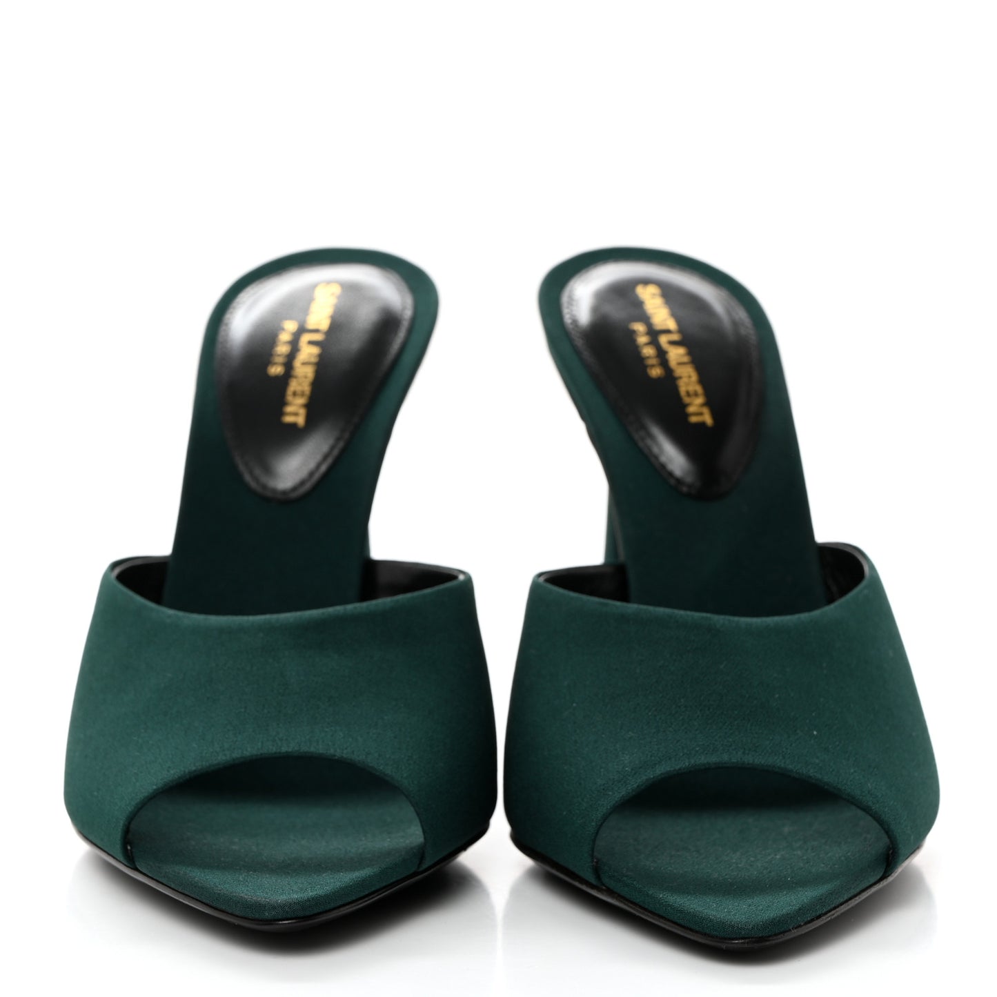 Crepe De Chine Suite Mule Sandals 35 Vert Bouteille