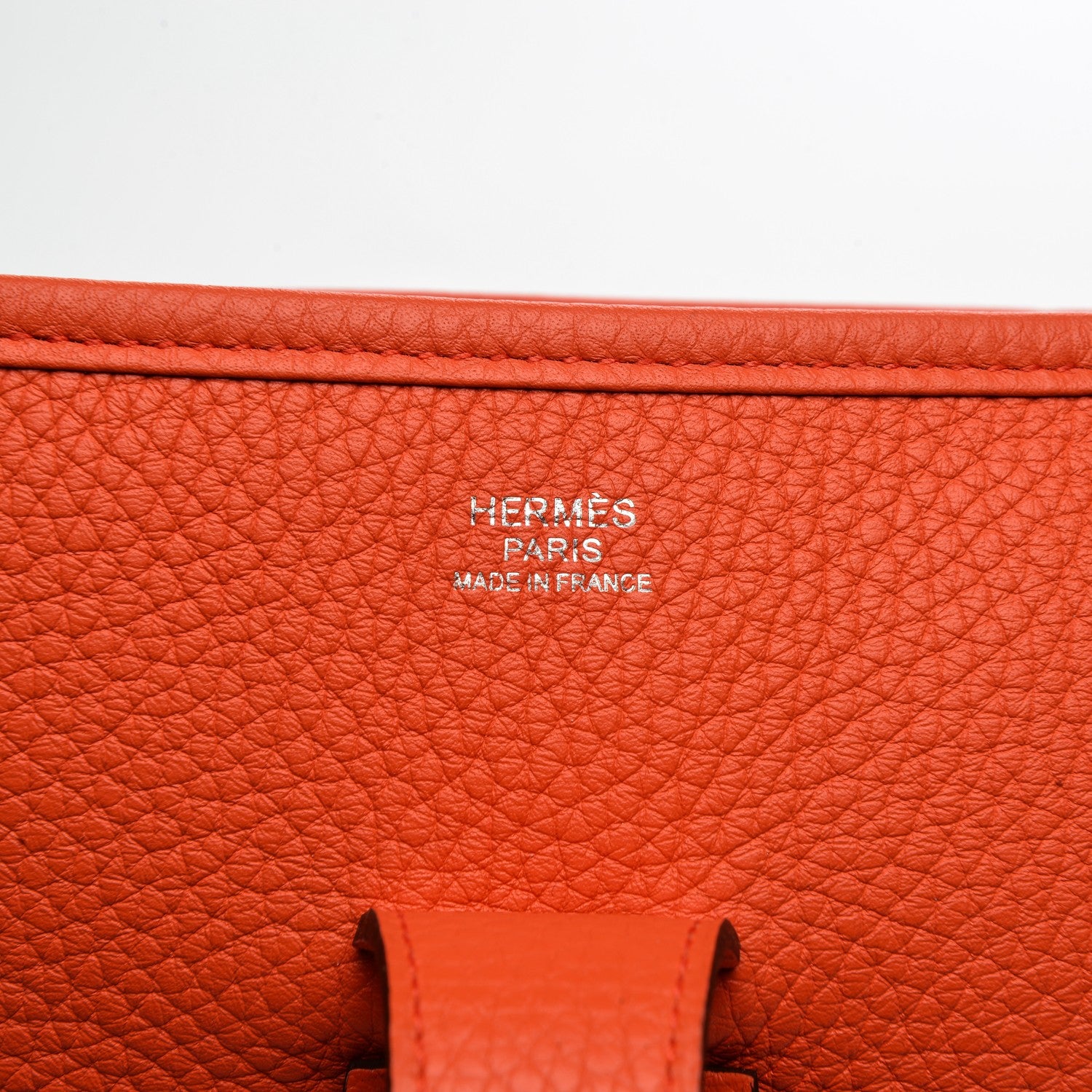 Hermes Taurillon Clemence Evelyne III GM Poppy 6 of 8
