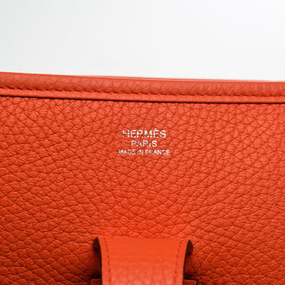 Hermes Taurillon Clemence Evelyne III GM Poppy 6 of 8