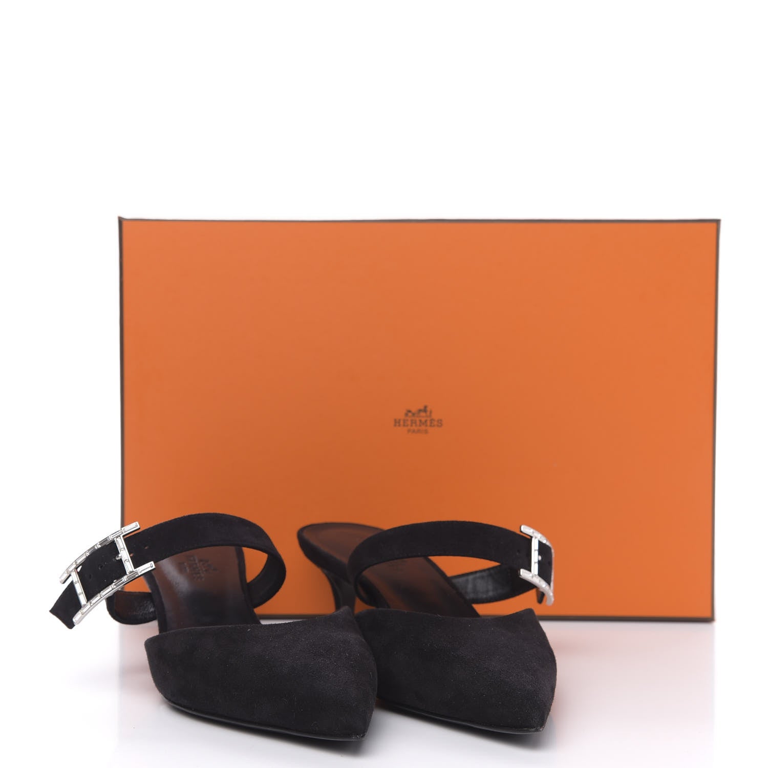 Hermes Suede Goatskin Blink Mule 37 Black 9 of 9