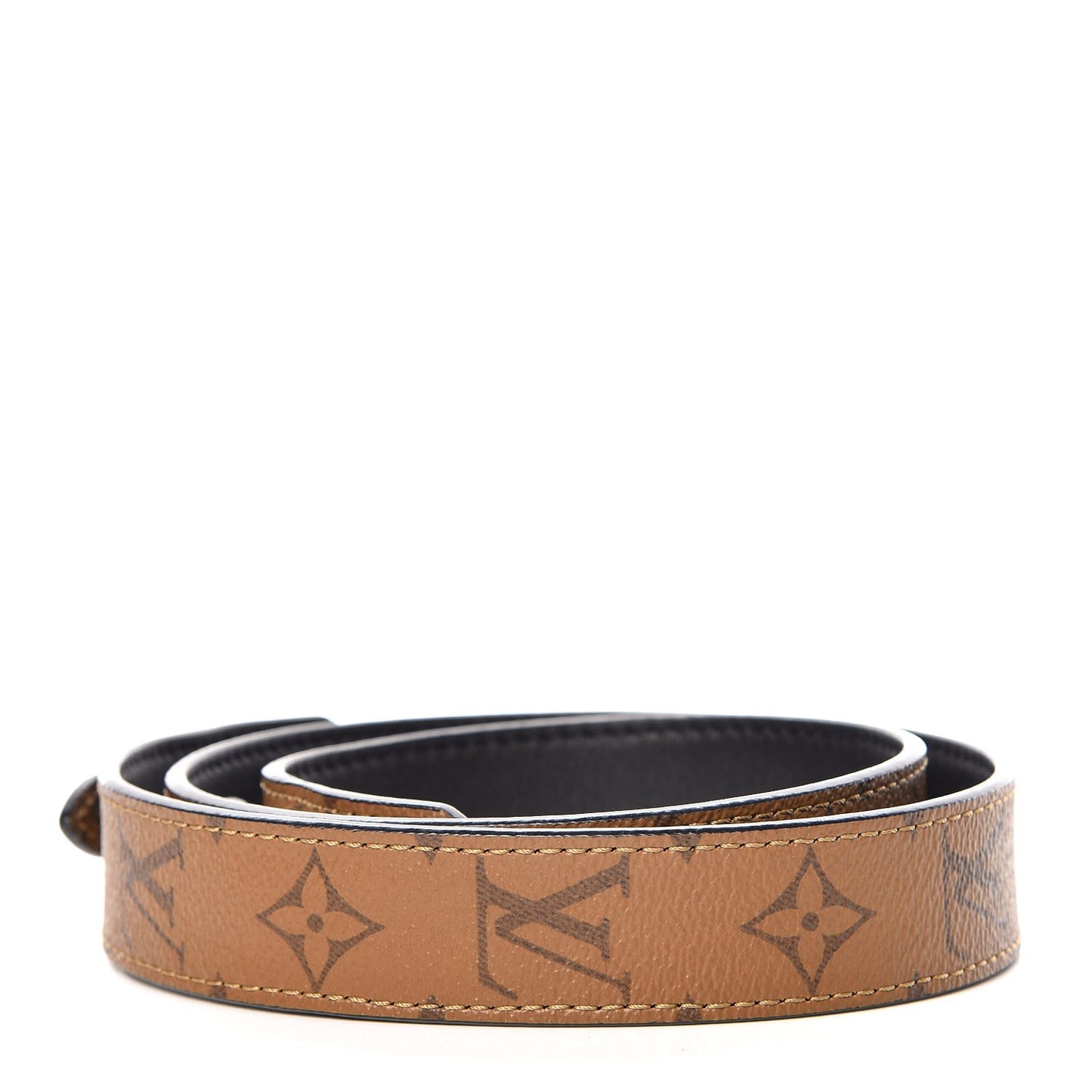 Reverse Monogram Bandouliere Shoulder Strap XL Black