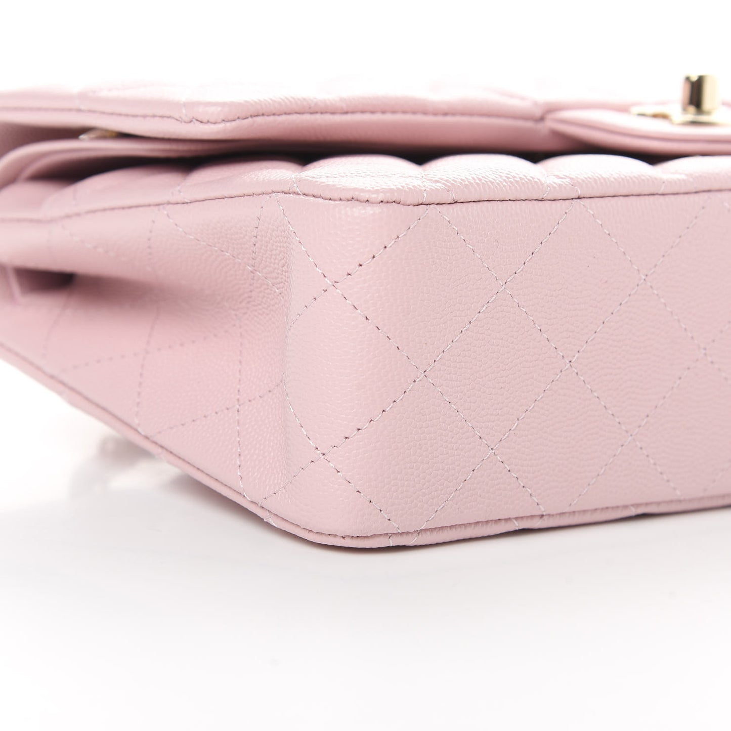 Caviar Quilted Medium Double Flap Light Pink