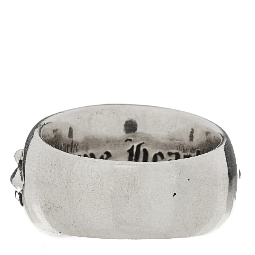 Sterling Silver Double Floral Cross Ring 56 7.75