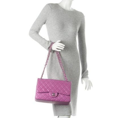 Chanel Lambskin Quilted Jumbo Double Flap Light Purple 2 of 10