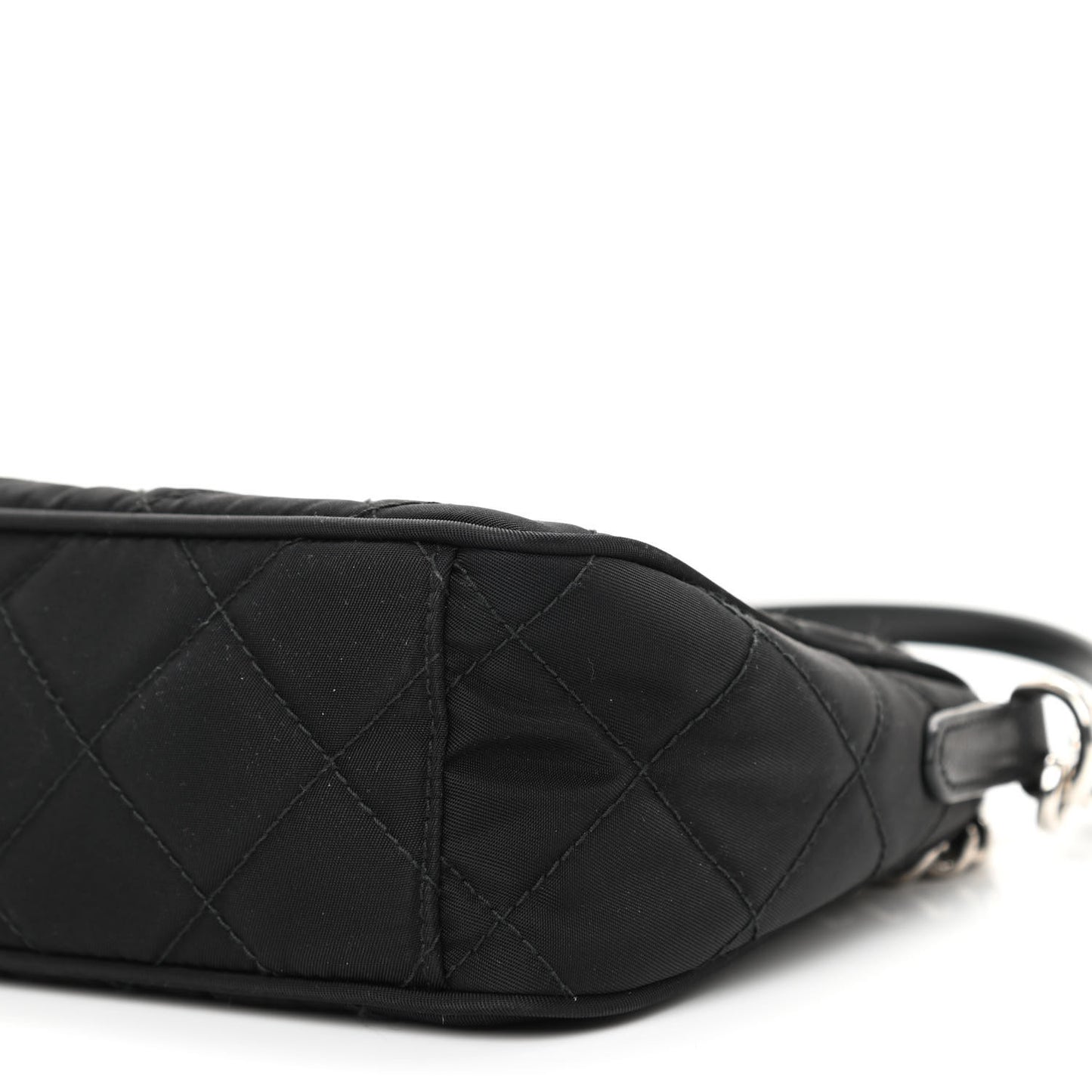 Nylon Tessuto Impuntu Quilted Crossbody Bag Black