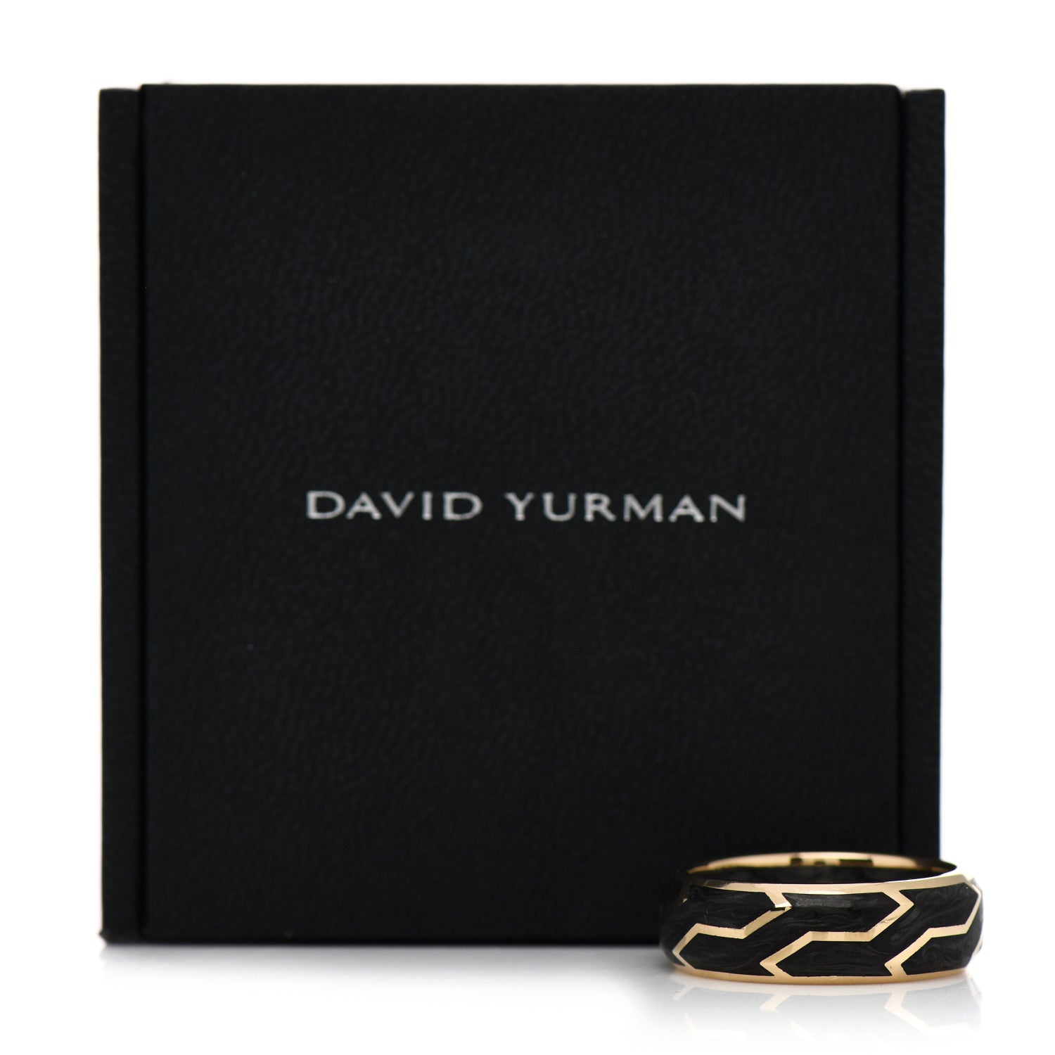 David Yurman 18K Yellow Gold Forged Carbon Band Ring 65 11 5 of 5