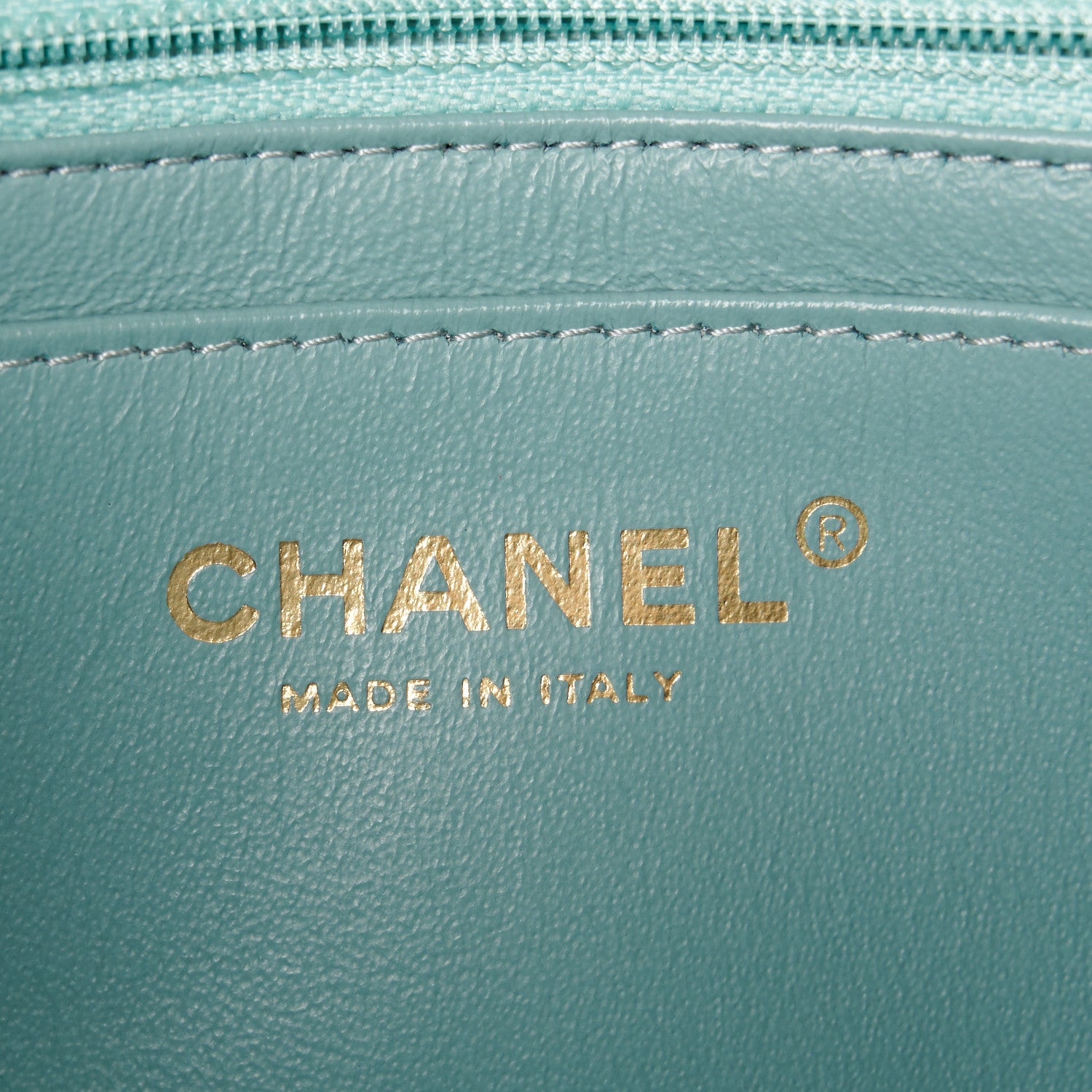 Chanel Lambskin Chevron Quilted Mini Rectangular Flap Light Blue 6 of 12