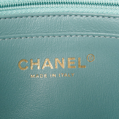Chanel Lambskin Chevron Quilted Mini Rectangular Flap Light Blue 6 of 12
