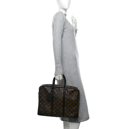 Louis Vuitton Monogram Macassar Porte Documents Voyage Soft Briefcase 2 of 10