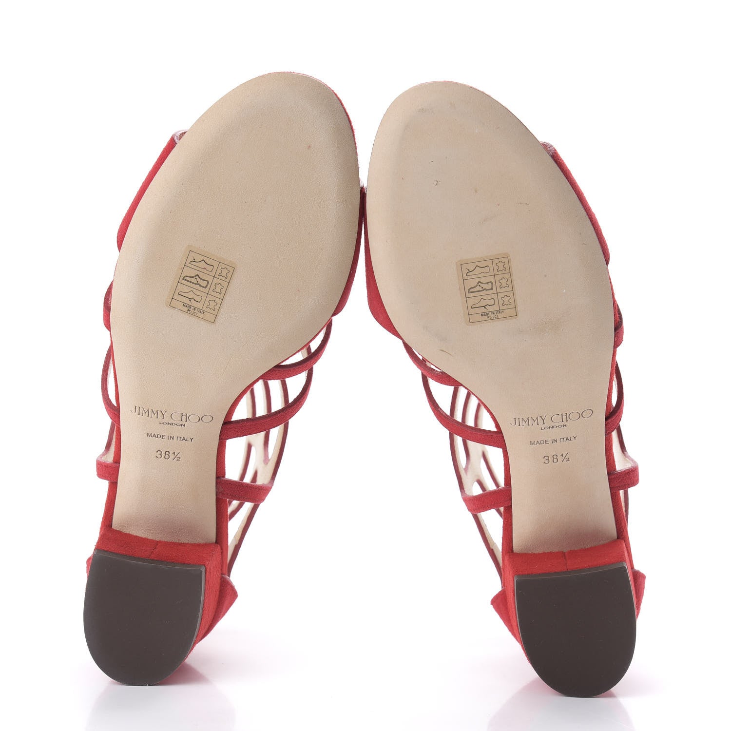 Jimmy Choo Suede Ren 35 Sandals 38.5 Red 5 of 8