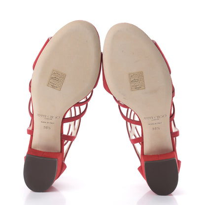 Jimmy Choo Suede Ren 35 Sandals 38.5 Red 5 of 8