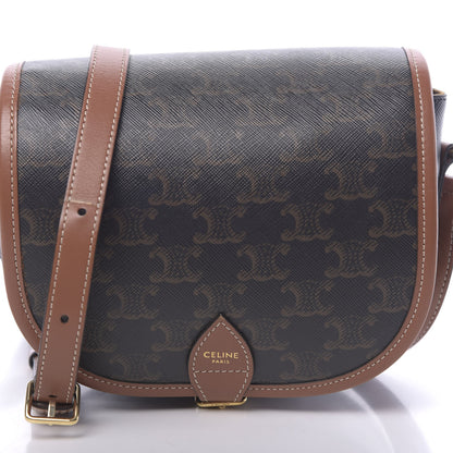 Celine Triomphe Canvas Medium Folco Bag Tan 10 of 10