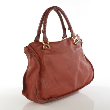 Chloe Calfskin Large Marcie Satchel Whiskey 3 of 7