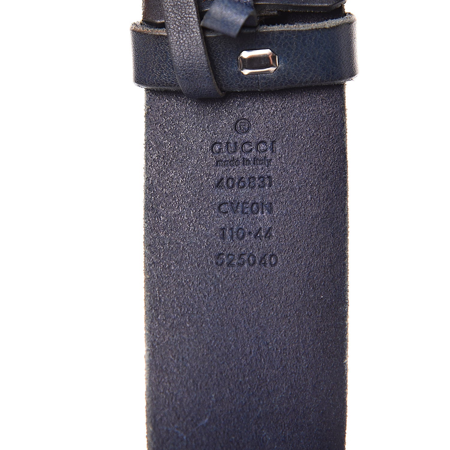 Gucci Cuoio Toscano Nickel Double Double G 40mm Belt 110 44 Blue 6 of 7