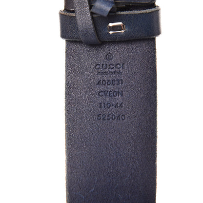 Gucci Cuoio Toscano Nickel Double Double G 40mm Belt 110 44 Blue 6 of 7