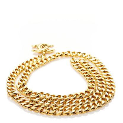 Chanel Metal Chain Quilted CC Medallion Belt Gold 2 of 5