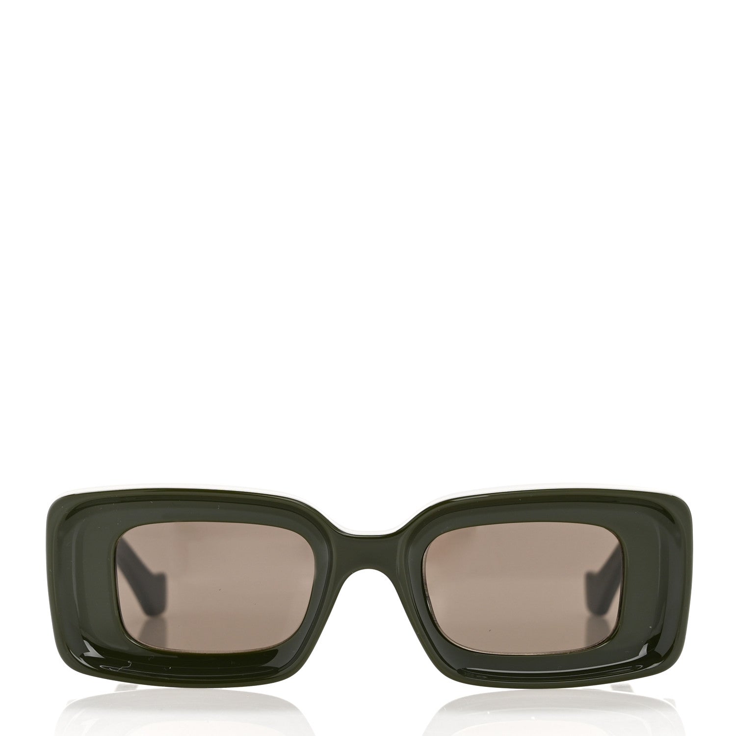 Loewe Acetate Rectangular Sunglasses LW40101I Dark Olive 2 of 7
