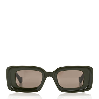 Loewe Acetate Rectangular Sunglasses LW40101I Dark Olive 2 of 7