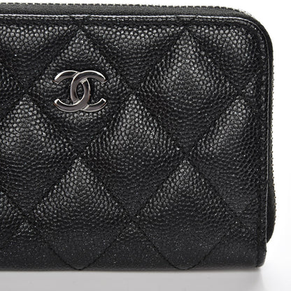 Chanel Iridescent Caviar Quilted Zip Coin Purse Black 7 of 10