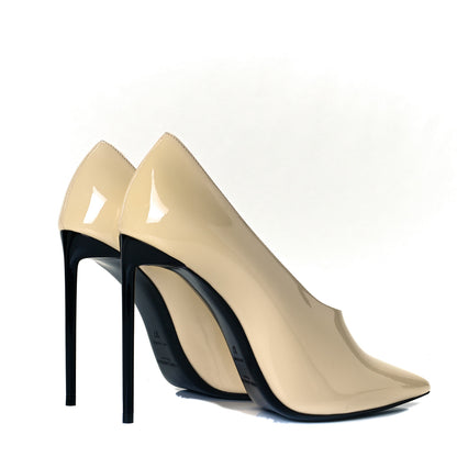 Saint Laurent Patent Calfskin Teddy High Vamp 105 Pumps 37 Porcellana 4 of 9