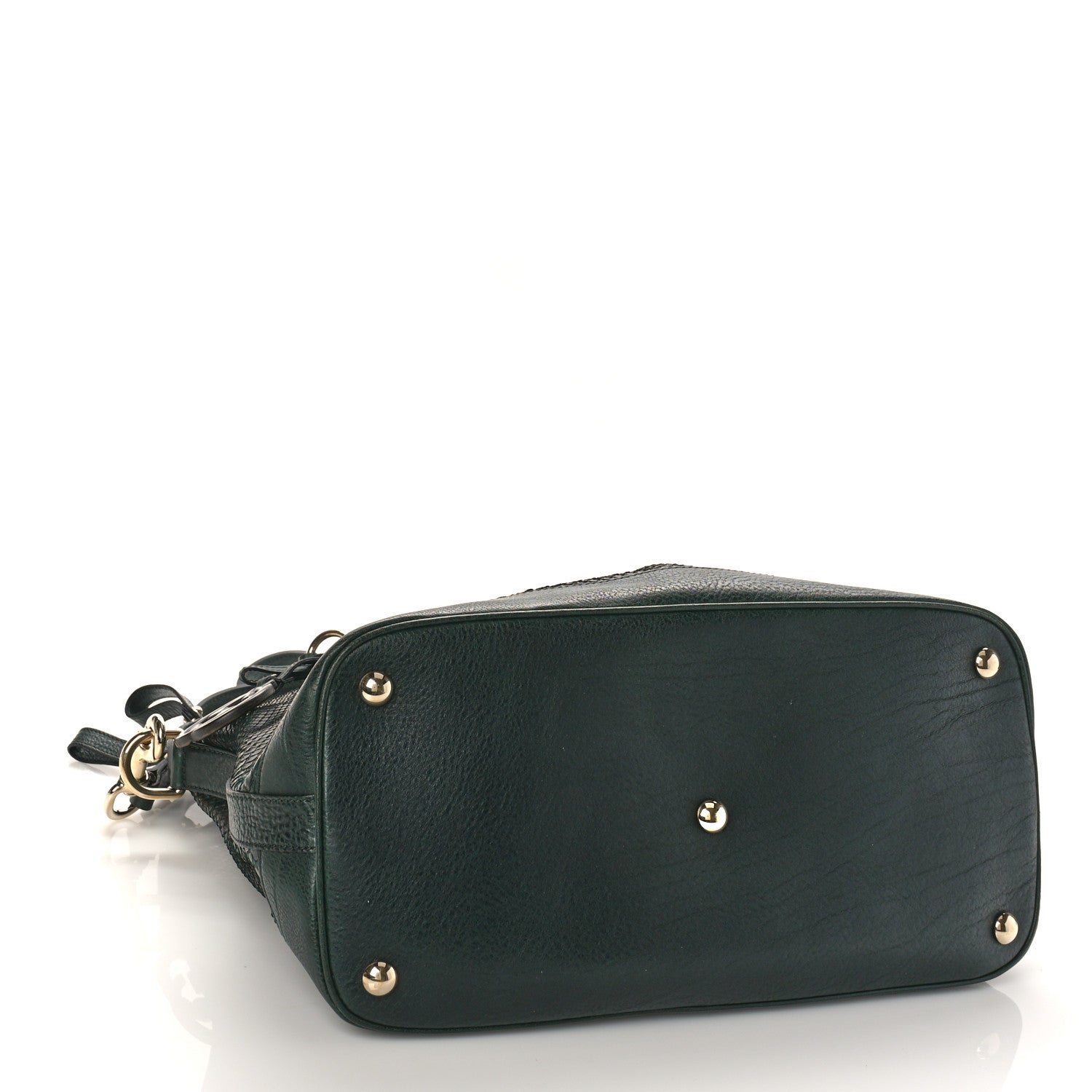 Gucci Snakeskin GG Charm Convertible Dome Satchel Green 4 of 10