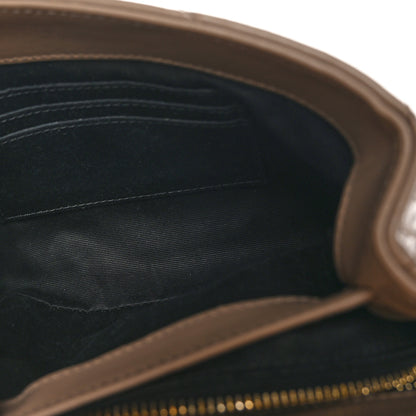 Saint Laurent Calfskin Y Quilted Monogram Toy Loulou Crossbody Bag Dark Beige 5 of 10