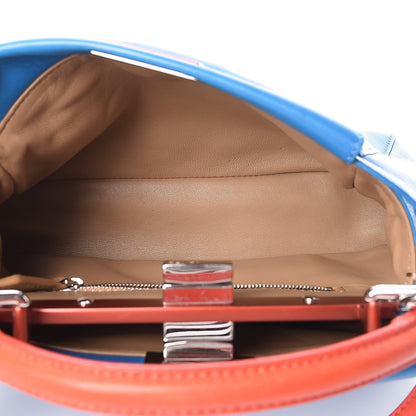 Fendi Nappa Colorblock Mini Peekaboo Iconic Satchel Blue Royal Papavero Cuoio 7 of 19