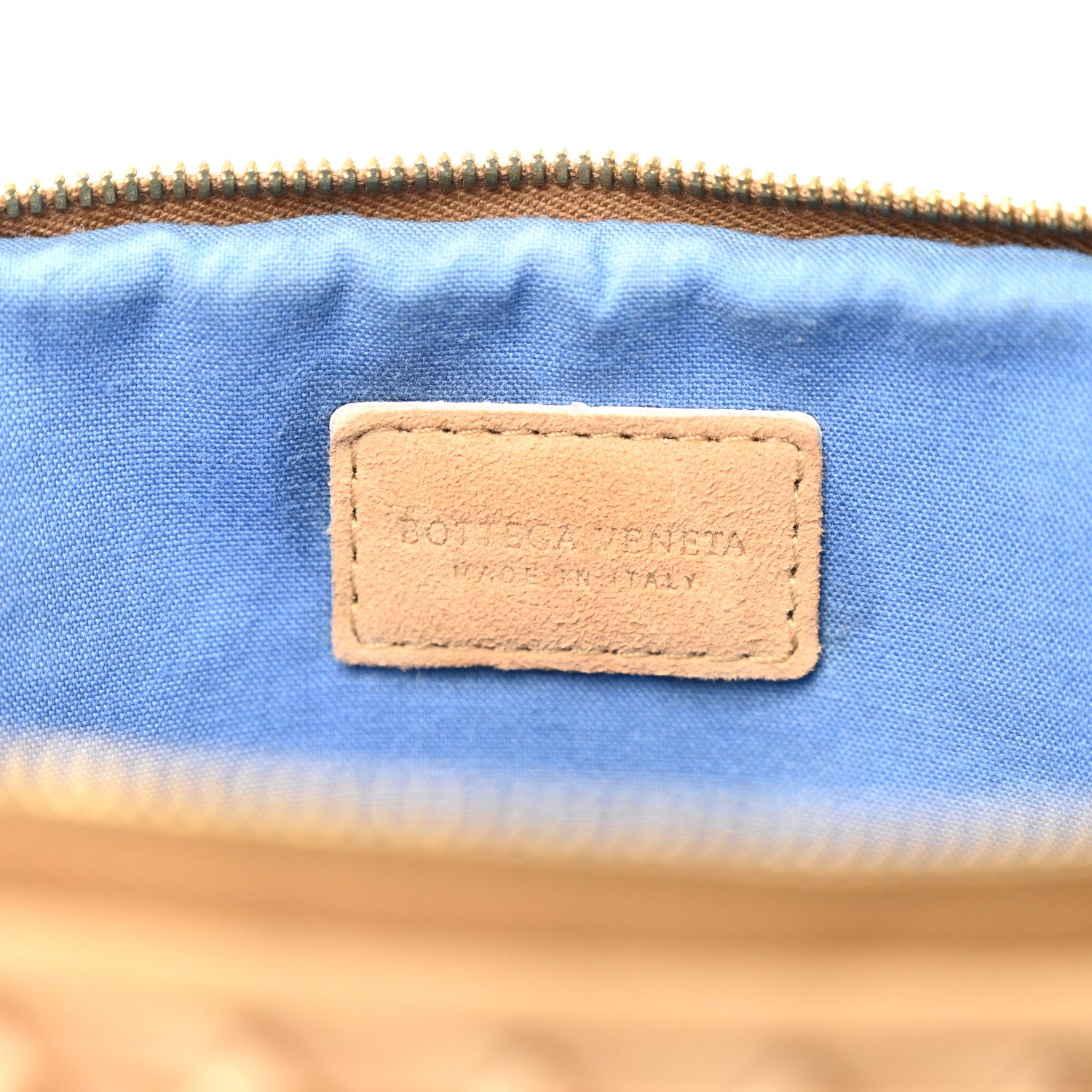Bottega Veneta Satin Intrecciato Small Cosmetic Pouch Camel 6 of 8