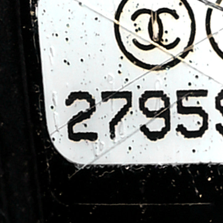 Caviar Lizard Embossed Quilted Mini Coco Handle Flap Black