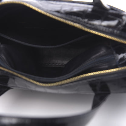 Chanel Alligator Bowler Bag Black 6 of 11