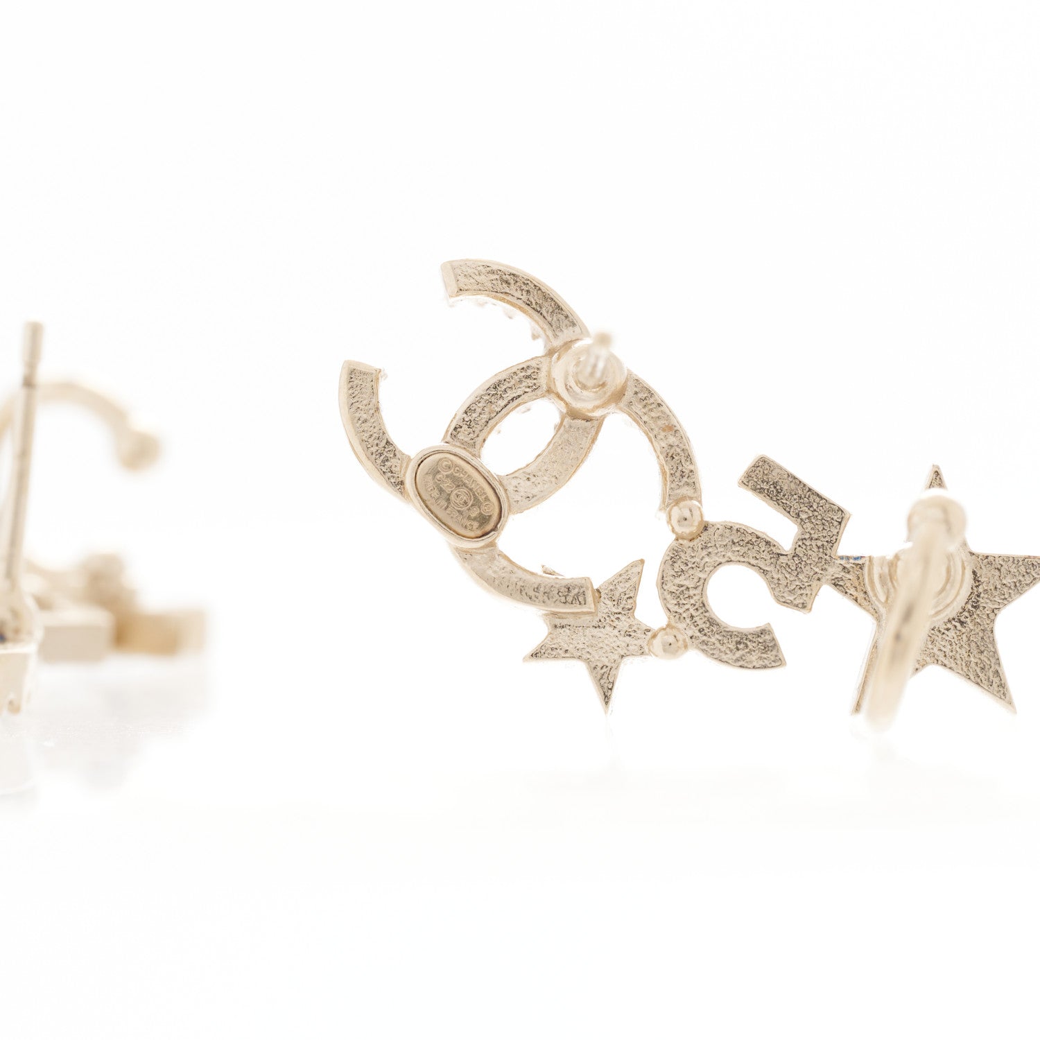 Chanel Crystal Star 5 CC Earrings Gold 4 of 5