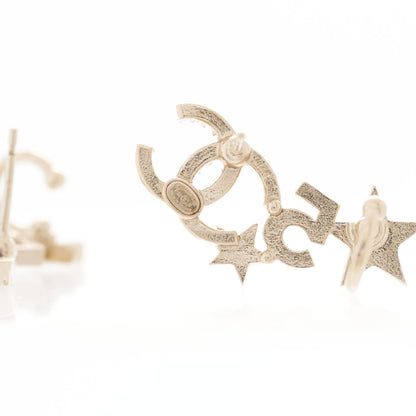 Chanel Crystal Star 5 CC Earrings Gold 4 of 5