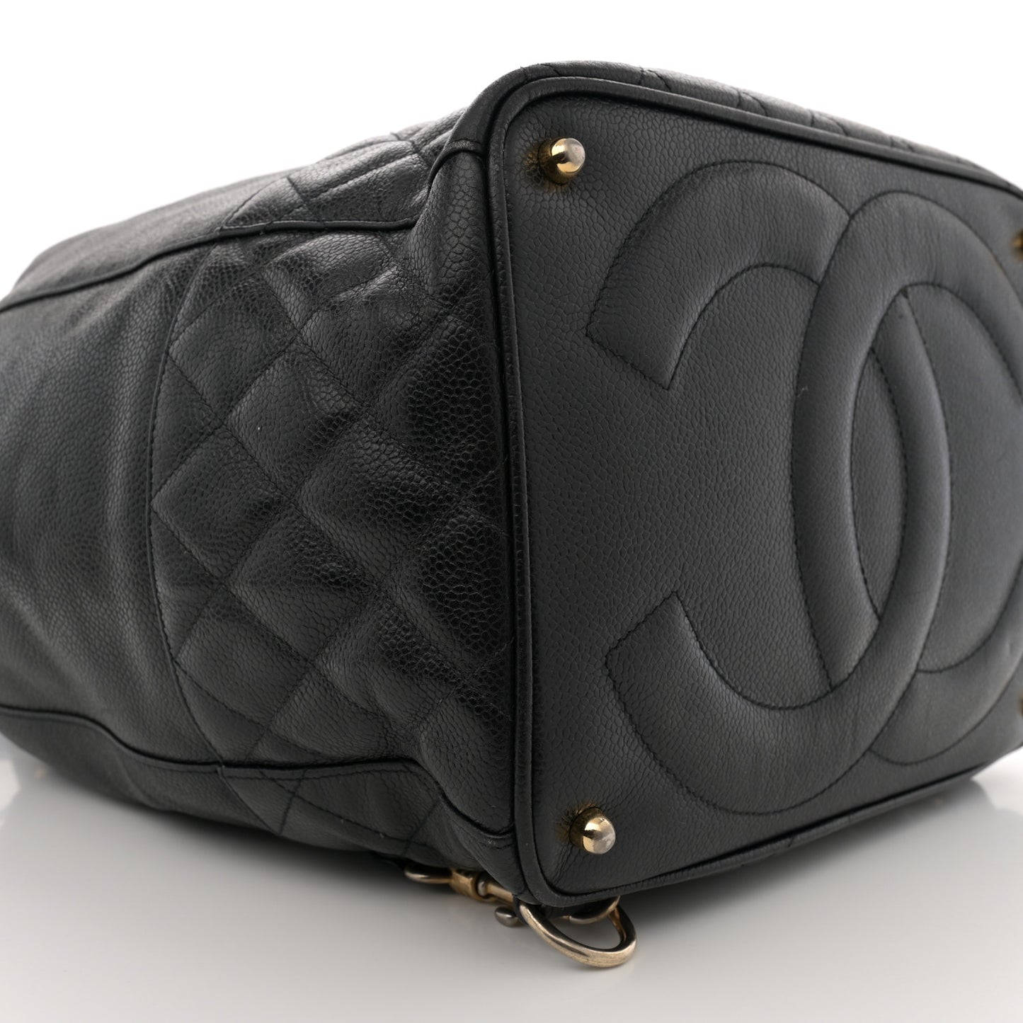 Caviar Quilted Drawstring Backpack Black