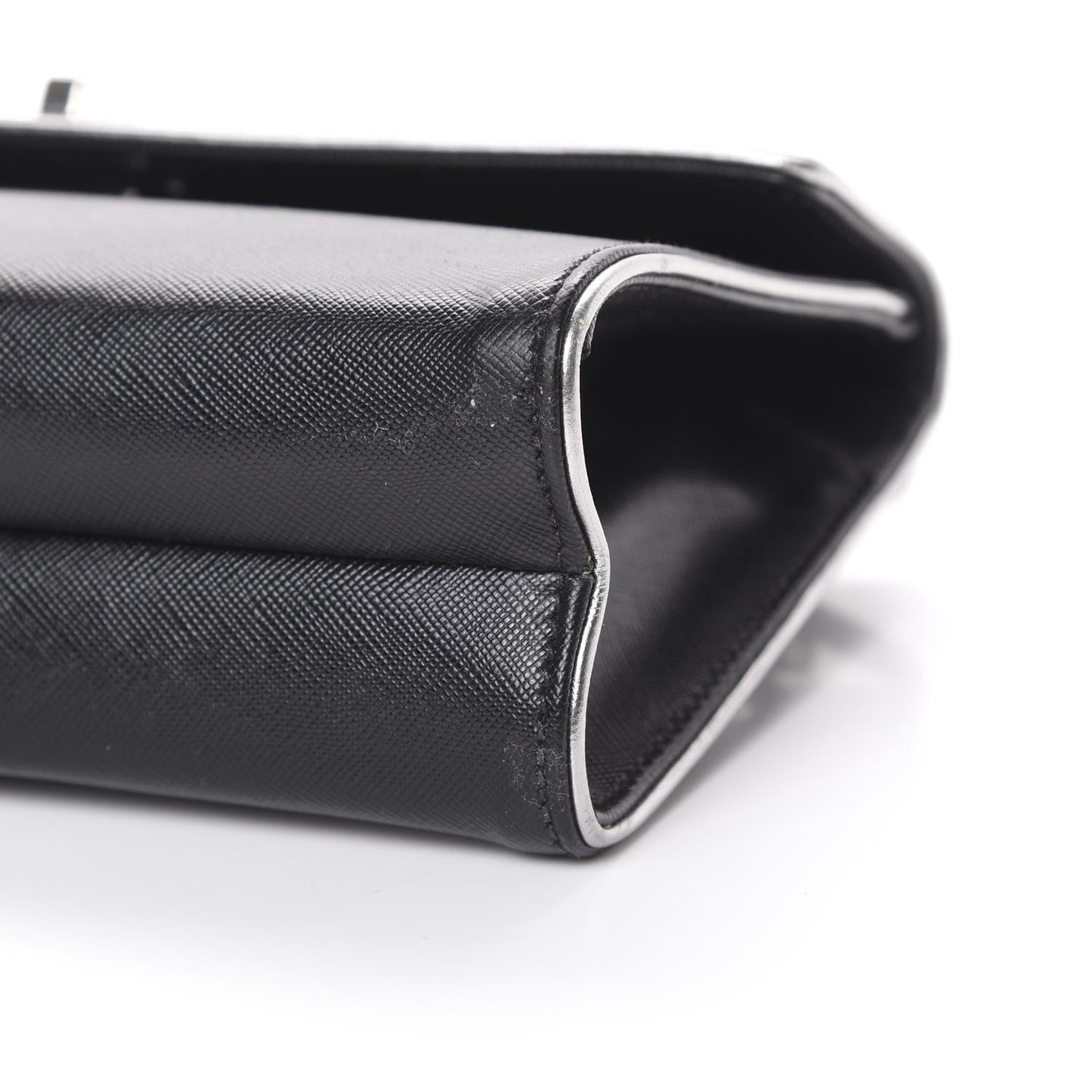 Saffiano Turnlock Chain Shoulder Bag Black