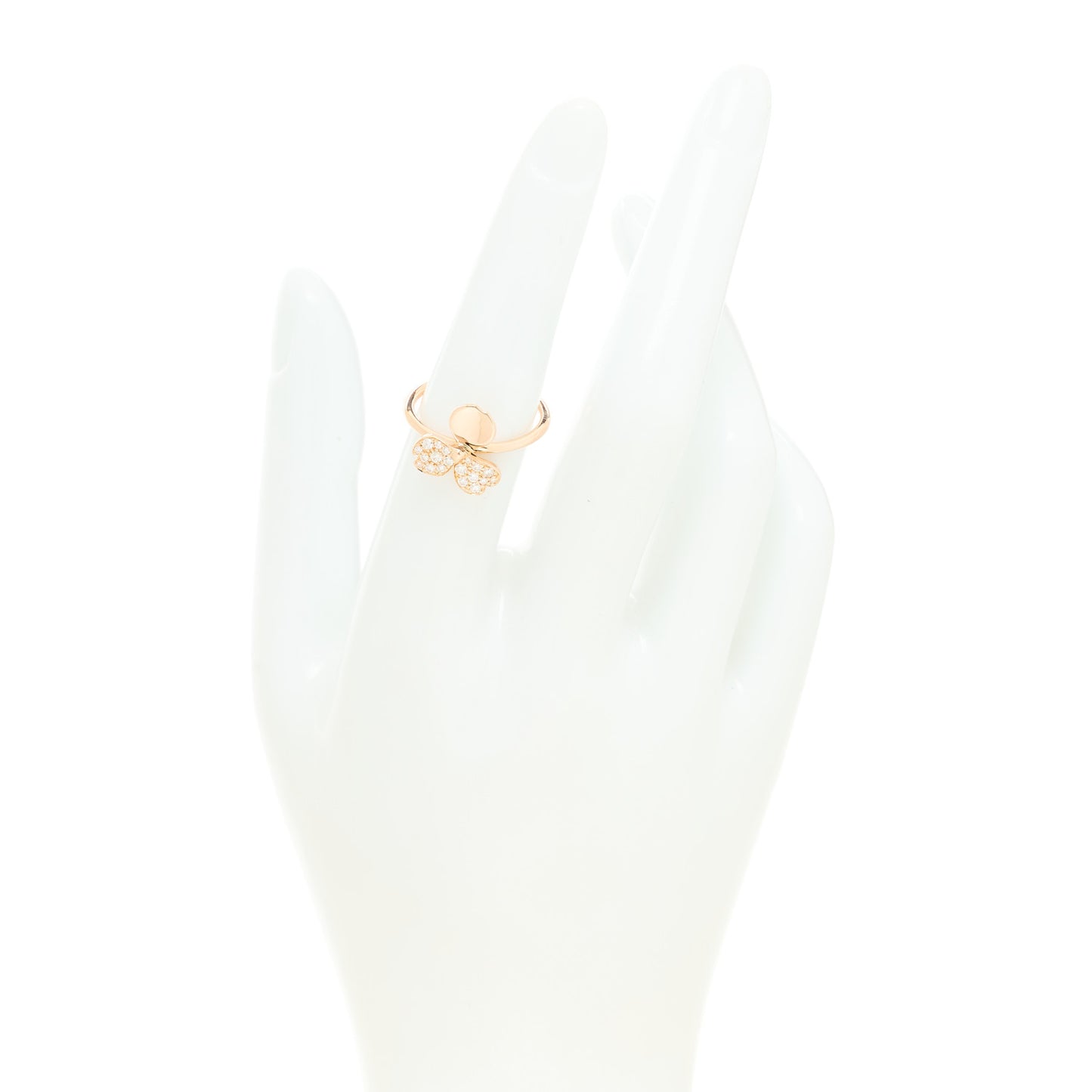 18K Rose Gold Diamond Paper Flowers Ring 52 6