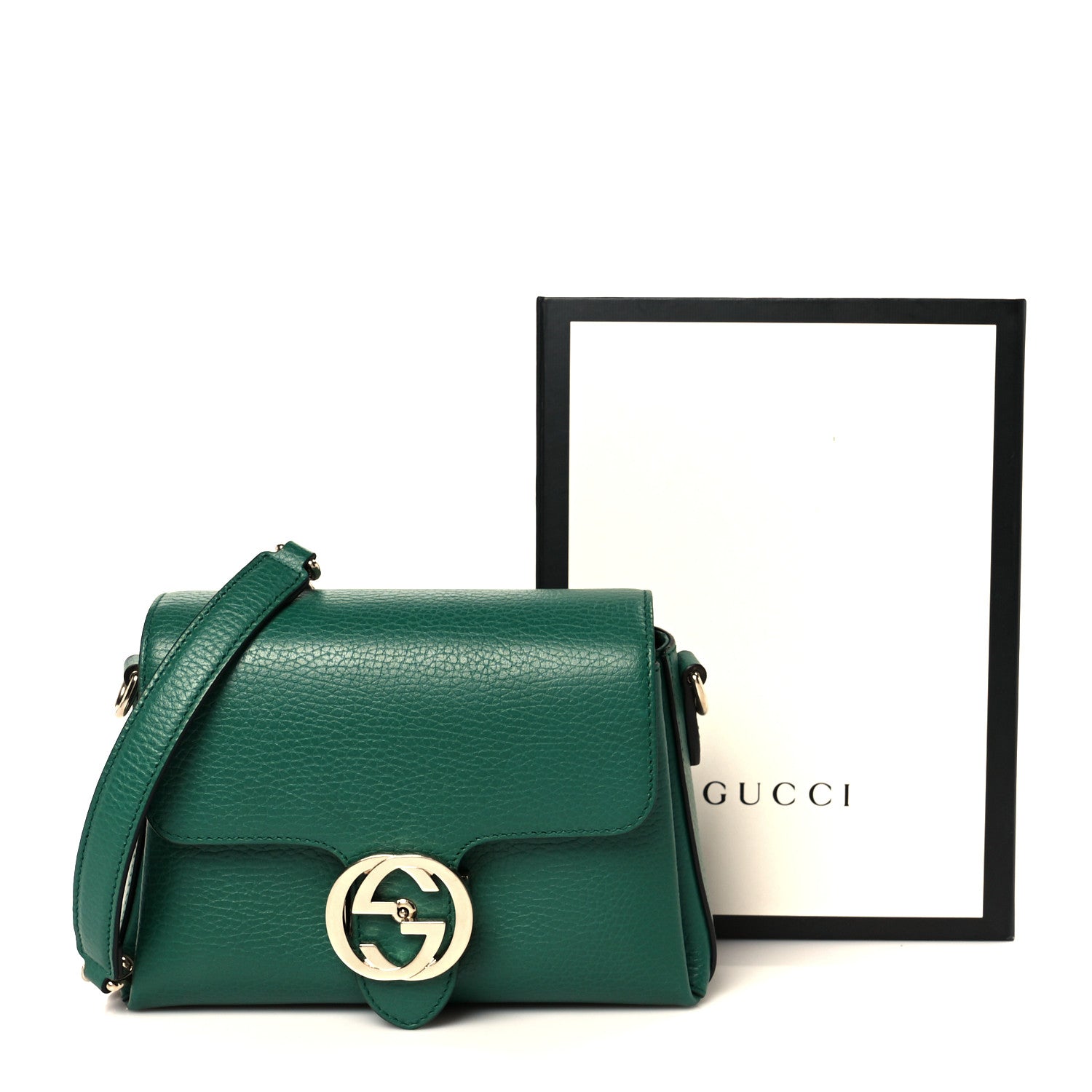 GUCCIバッグ Gucci Dollar Calfskin Interlocking G Crossbody Bag Emerald 1793553