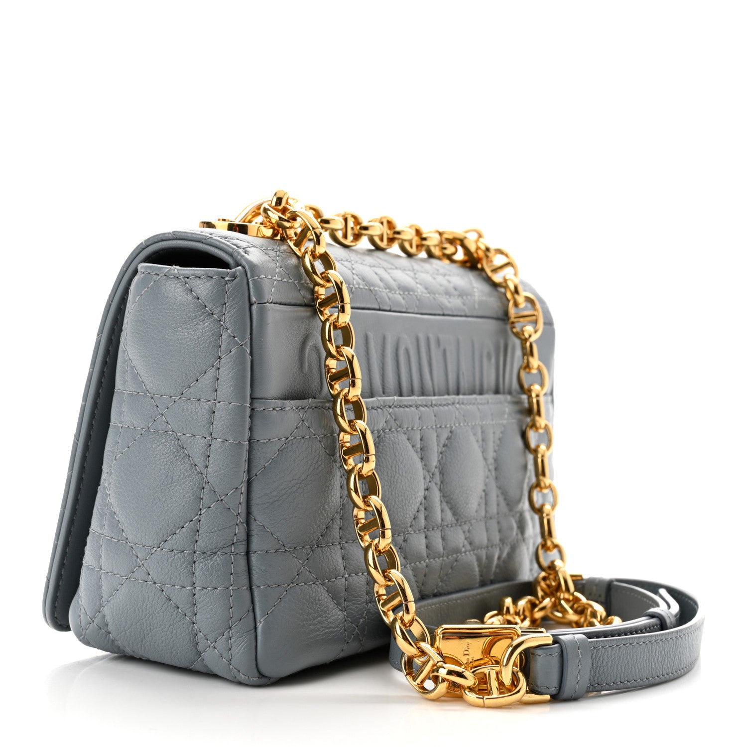 Christian Dior Calfskin Cannage Small Caro Bag Cloud Blue 3 of 10