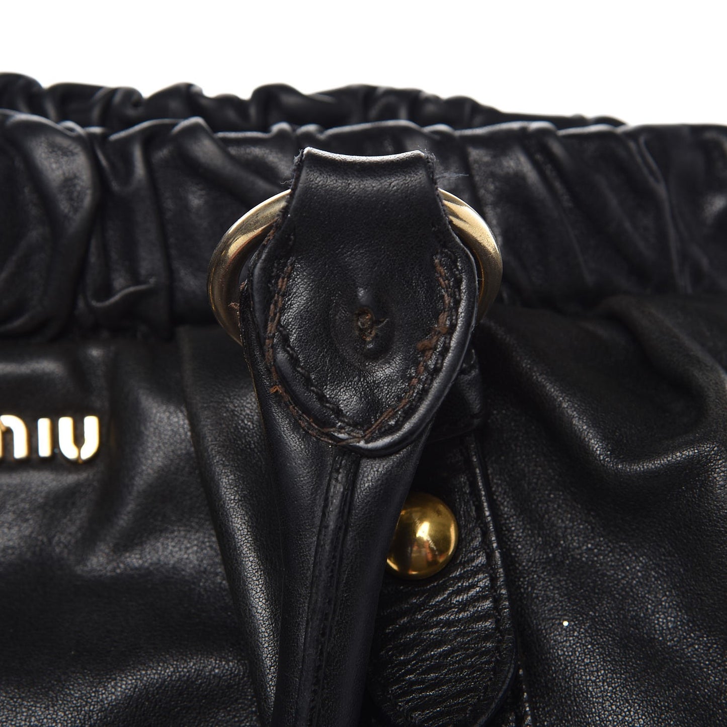 Vitello Lux Gathered Tote Black