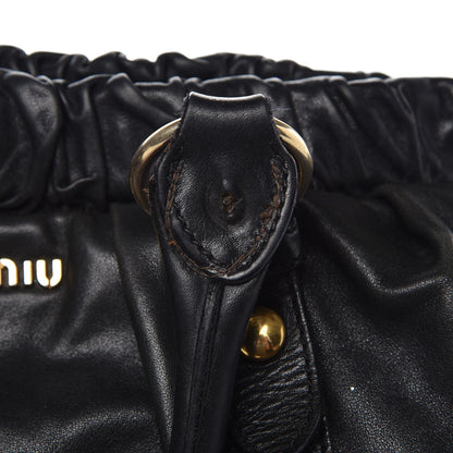 Miu Miu Vitello Lux Gathered Tote Black 13 of 16
