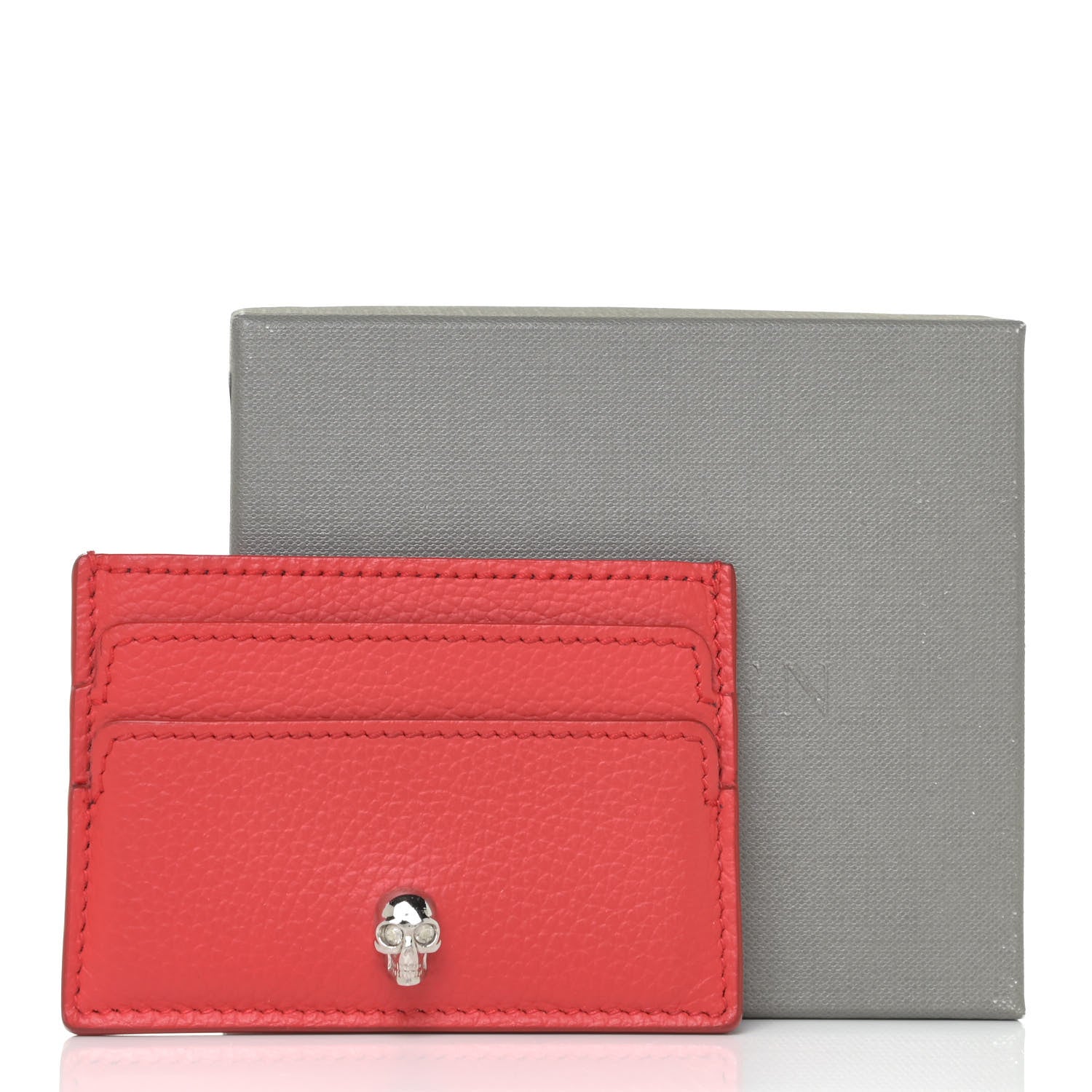 Alexander McQueen Calfskin Skull Card Holder Scarlet Red 10 of 10